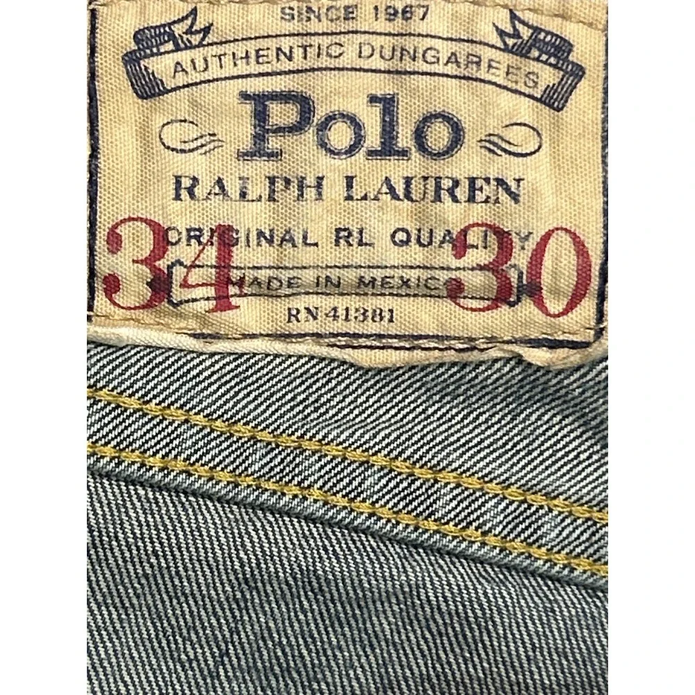 Polo Ralph‎ Lauren Hampton Straight Jeans Blue Denim RL LogoSize 34 x 30